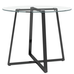 Living And Home Round Dining Table Coffee Table With Tempered Glass Top Dia 900mm - thumbnail 3