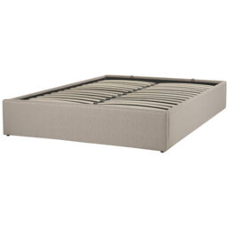 Beliani Ottoman Bed Without Headboard Fabric Dinan 140 X 200 Cm (Eu Double) Light Brown - thumbnail 5