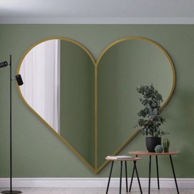 Mirroroutlet The Corde Gold Metal Framed Heart Shaped Mirror 180Cm X 180Cm - image 1