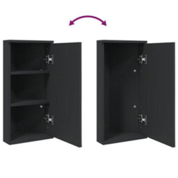 Vidaxl Corner Bathroom Mirror Cabinet Black 30X24X60 Cm - thumbnail 7