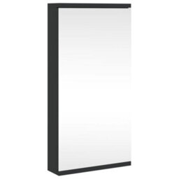 Vidaxl Corner Bathroom Mirror Cabinet Black 30X24X60 Cm - thumbnail 2