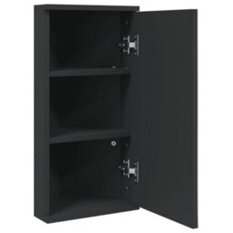 Vidaxl Corner Bathroom Mirror Cabinet Black 30X24X60 Cm - thumbnail 4