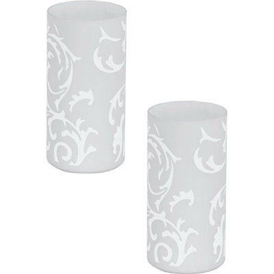 Elegant 2-Pack White Glass Table Lamps With E14 Switch - image 1