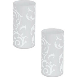 Elegant 2-Pack White Glass Table Lamps With E14 Switch
