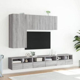 Berkfield Tv Wall Cabinet Grey Sonoma 60X30X30 Cm Engineered Wood - thumbnail 4