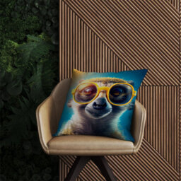 Warren Reed Designer Meerkat Splashart Outdoor Cushion 45Cm X 45Cm - thumbnail 2