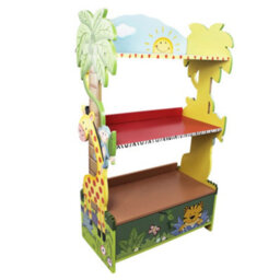 Fantasy Fields By Teamson Kids  Large Sunny Safari Kids Bookshelf Bookcase Toy Organiser Storage With Drawers W-8268A - thumbnail 3