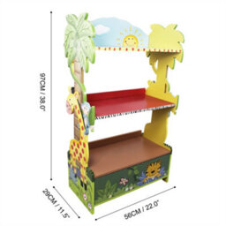 Fantasy Fields By Teamson Kids  Large Sunny Safari Kids Bookshelf Bookcase Toy Organiser Storage With Drawers W-8268A - thumbnail 2