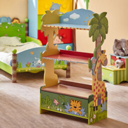 Fantasy Fields By Teamson Kids  Large Sunny Safari Kids Bookshelf Bookcase Toy Organiser Storage With Drawers W-8268A - thumbnail 1