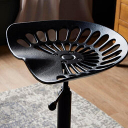 Wyld Haus Harvey Industrial Adjustable Tractor Seat In Black Metal - thumbnail 5
