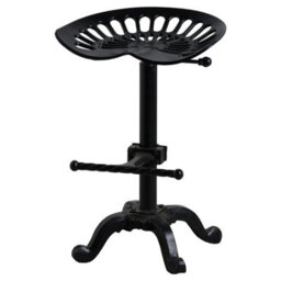 Wyld Haus Harvey Industrial Adjustable Tractor Seat In Black Metal - thumbnail 2