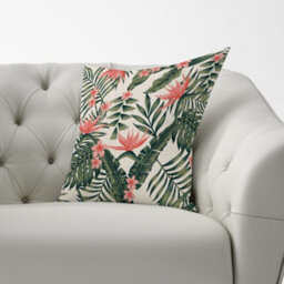Warren Reed Designer Dark Tropical Green Leaves Cushions 60Cm X 60Cm - thumbnail 2