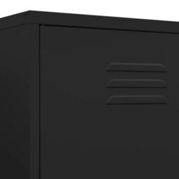 Berkfield Wardrobe Black 90X50X180 Cm Steel - thumbnail 8