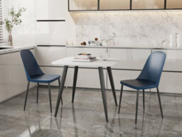 Core Products Aspen White 80Cm Square Dining Table With 2 Blue Plastic Duo Design Chairs - thumbnail 1