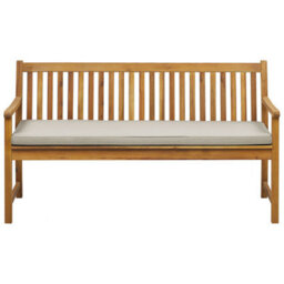 Beliani Garden Bench With Cushion Vivara 160 Cm Certified Acacia Wood Beige - thumbnail 1