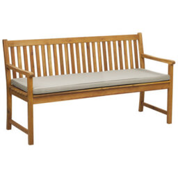 Beliani Garden Bench With Cushion Vivara 160 Cm Certified Acacia Wood Beige - thumbnail 4
