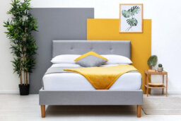 Wootton Scandi Style Upholstered Grey King Size Bed Frame 5Ft