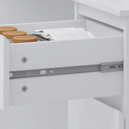 Fwstyle Stora 3 Drawer Dressing Table Desk Vanity Makeup White Gloss (H) 72 (W) 99 (D) 40Cm - thumbnail 5