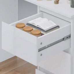 Fwstyle Stora 3 Drawer Dressing Table Desk Vanity Makeup White Gloss (H) 72 (W) 99 (D) 40Cm - thumbnail 4
