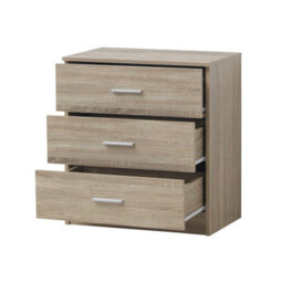 Timber Art Design Rio Costa Chest 3 Drawers Bedroom Living Room Storage Sonoma Oak - thumbnail 3