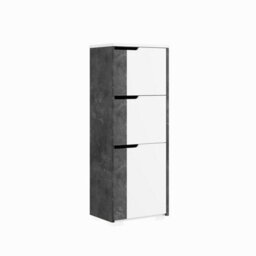 Decortie Modern Midi Wall-Mounted Bathroom Cabinet 118.8(H)Cm Multipurpose Cupboard With 3-Door Storage Shelves Retro Grey, White - thumbnail 2