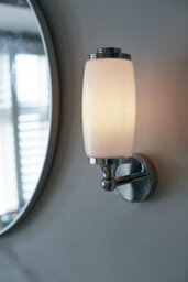 Stylish Ip44 Wall Light With Enclosed Glass Shade And Led Bulb For Modern Bathrooms - thumbnail 2