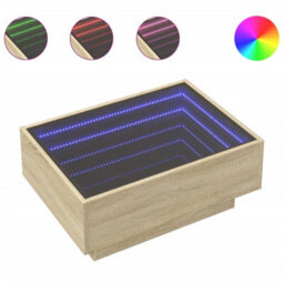 Walplus Coffee Table With Led Sonoma Oak 70X50X30 Cm Engineered Wood - thumbnail 2