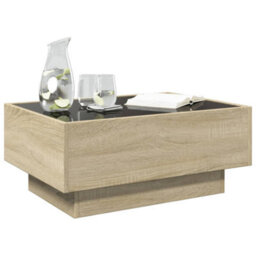 Walplus Coffee Table With Led Sonoma Oak 70X50X30 Cm Engineered Wood - thumbnail 5