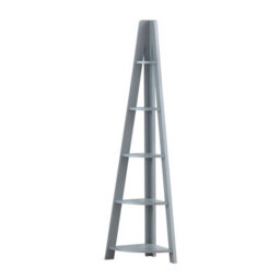 Timber Art Design Riva Scandinavian Retro Corner Ladder Bookcase Shelving Shelf Unit Grey 5 Tier - thumbnail 2