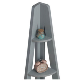 Timber Art Design Riva Scandinavian Retro Corner Ladder Bookcase Shelving Shelf Unit Grey 5 Tier - thumbnail 5