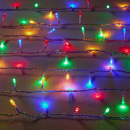 200 Multicolour Led String Lights With Timer Function Clear Cable - thumbnail 1