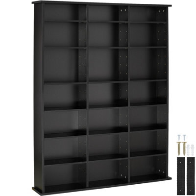Tectake Shelves Stevie - 21 Compartments, Height-Adjustable, Removable Shelves - Black