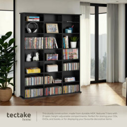 Tectake Shelves Stevie - 21 Compartments, Height-Adjustable, Removable Shelves  - Black - thumbnail 3