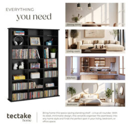 Tectake Shelves Stevie - 21 Compartments, Height-Adjustable, Removable Shelves  - Black - thumbnail 5