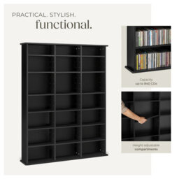Tectake Shelves Stevie - 21 Compartments, Height-Adjustable, Removable Shelves  - Black - thumbnail 4