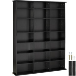 Tectake Shelves Stevie - 21 Compartments, Height-Adjustable, Removable Shelves  - Black