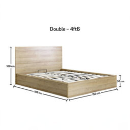 Chicago Riviera Oak Finish Wooden Ottoman Storage Bed - Double 4Ft6 Bed Frame - thumbnail 6