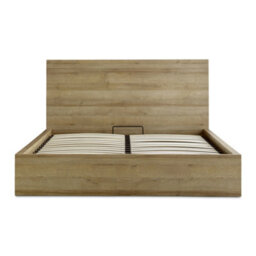 Chicago Riviera Oak Finish Wooden Ottoman Storage Bed - Double 4Ft6 Bed Frame - thumbnail 3