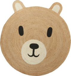 Jack Stonehouse Jsh Teddy Bear Rug Round Woven Natural Seagrass And Jute Cute Home Decor Perfect For Nursery Play Room Baby - thumbnail 2