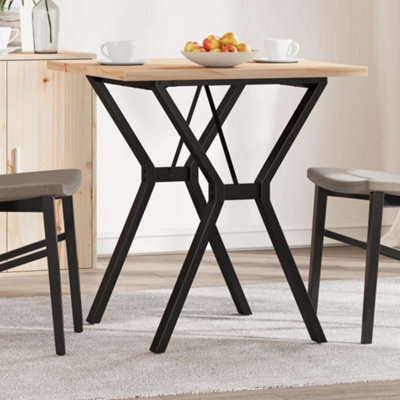 Berkfield Dining Table Y-Frame 70X70X75.5 Cm Solid Wood Pine And Steel - image 1
