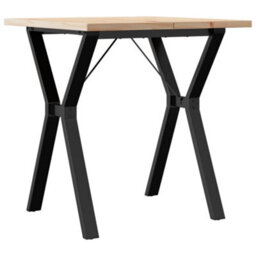 Berkfield Dining Table Y-Frame 70X70X75.5 Cm Solid Wood Pine And Steel - thumbnail 2