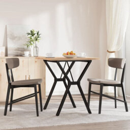 Berkfield Dining Table Y-Frame 70X70X75.5 Cm Solid Wood Pine And Steel - thumbnail 3