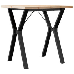 Berkfield Dining Table Y-Frame 70X70X75.5 Cm Solid Wood Pine And Steel - thumbnail 6