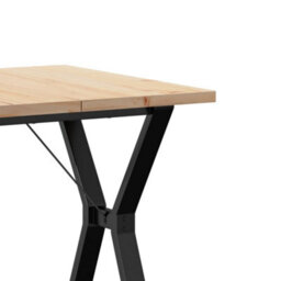 Berkfield Dining Table Y-Frame 70X70X75.5 Cm Solid Wood Pine And Steel - thumbnail 7