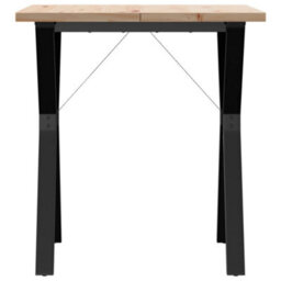 Berkfield Dining Table Y-Frame 70X70X75.5 Cm Solid Wood Pine And Steel - thumbnail 4