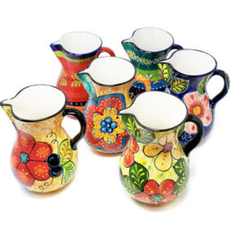 Verano Spanish Ceramics Classic Spanish Hand Painted Pattern Home Decor Large Pourer Jug 2L Blue Flower - thumbnail 4