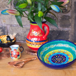Verano Spanish Ceramics Classic Spanish Hand Painted Pattern Home Decor Large Pourer Jug 2L Blue Flower - thumbnail 7