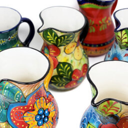 Verano Spanish Ceramics Classic Spanish Hand Painted Pattern Home Decor Large Pourer Jug 2L Blue Flower - thumbnail 3