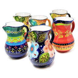 Verano Spanish Ceramics Classic Spanish Hand Painted Pattern Home Decor Large Pourer Jug 2L Blue Flower - thumbnail 2