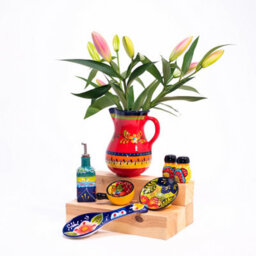 Verano Spanish Ceramics Classic Spanish Hand Painted Pattern Home Decor Large Pourer Jug 2L Blue Flower - thumbnail 8
